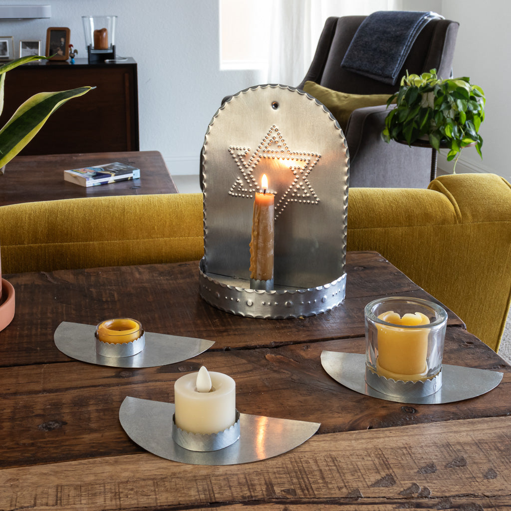 Star of David Arch Tin Candleholder – 3-In-1 Insert Set