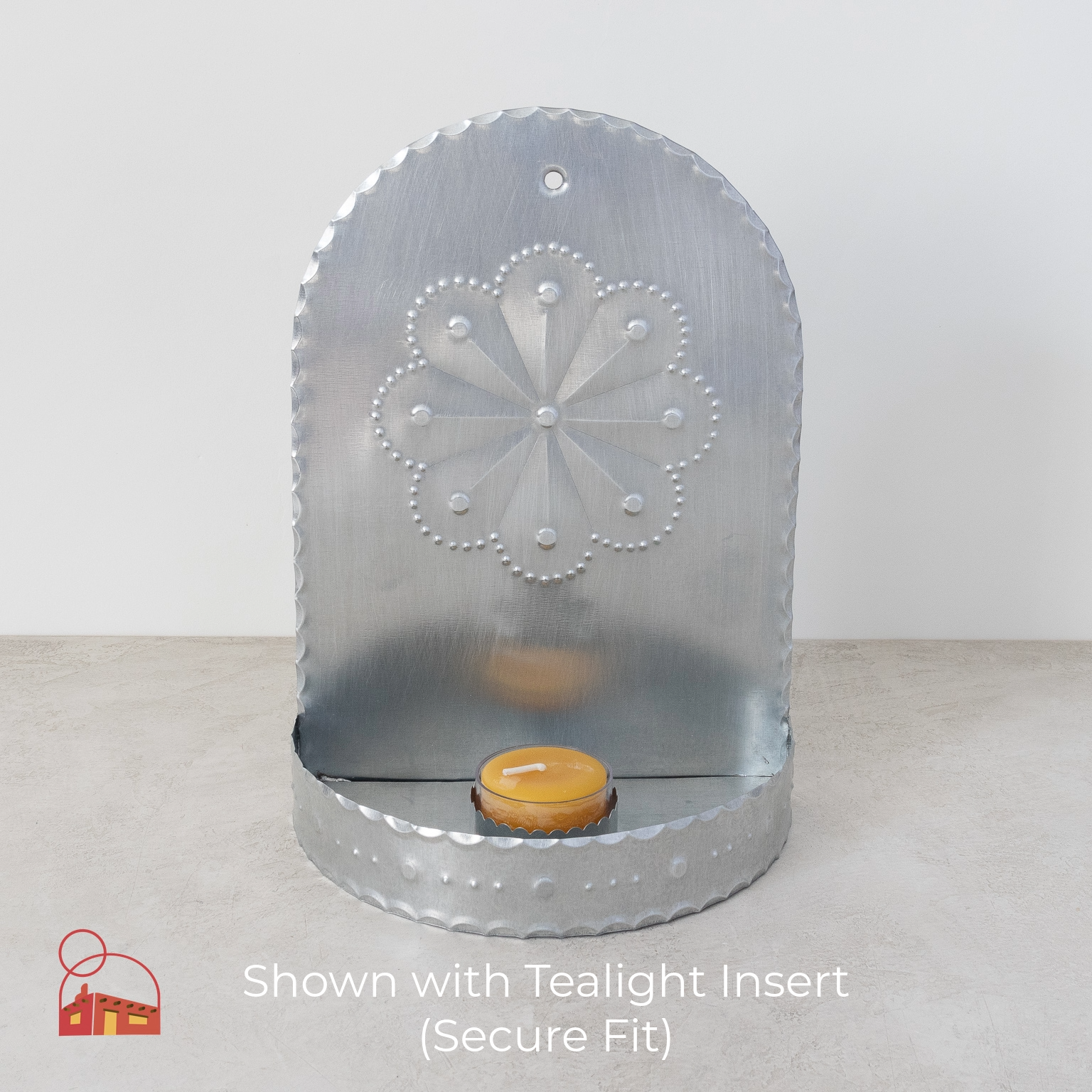 Rosette Arch Tin Candleholder – 3-In-1 Insert Set