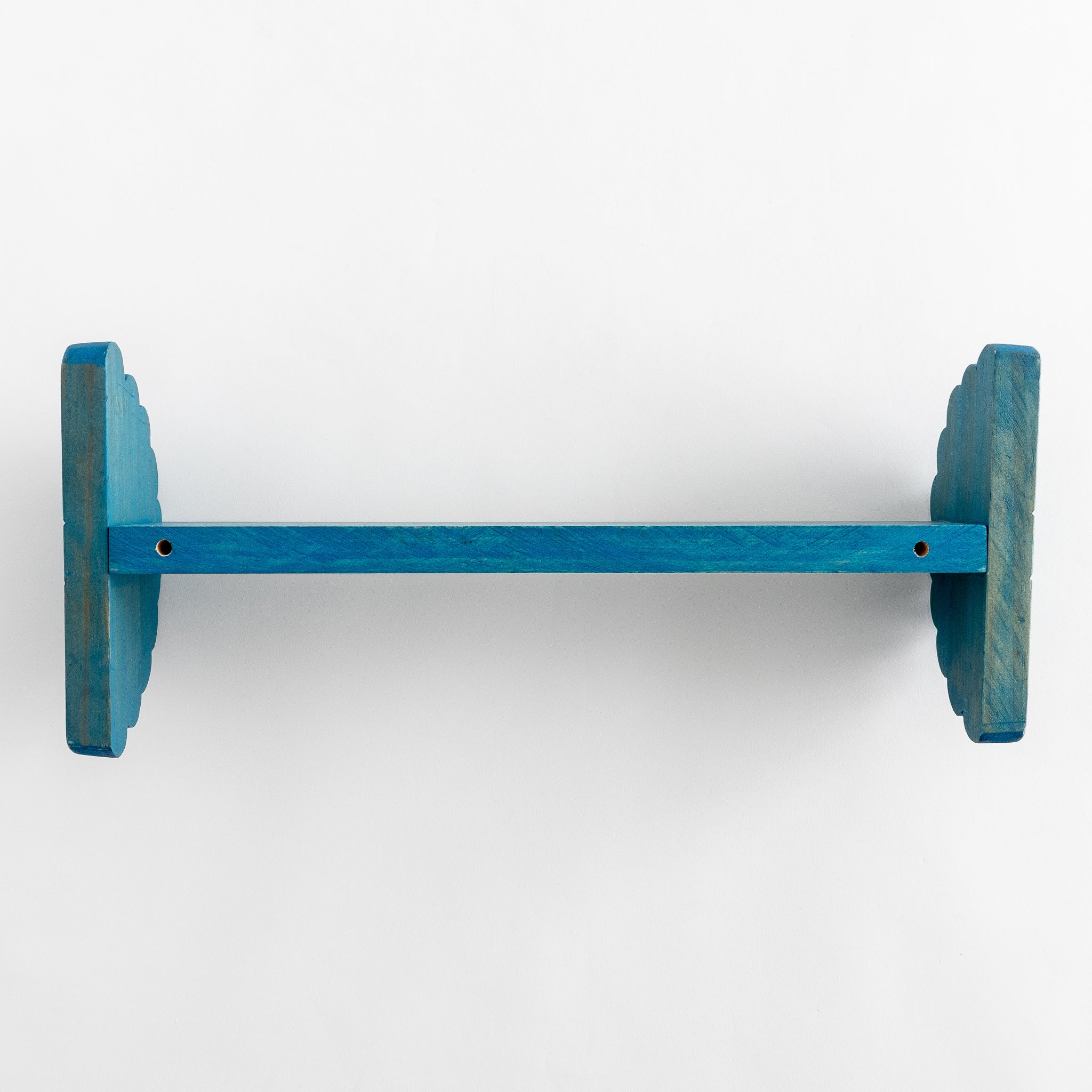 Blue Wooden Shelf with Half Rosette by Joe Kierst - Homekeep Studio