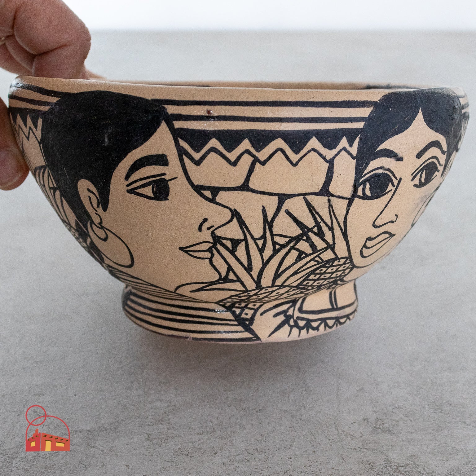 Handcrafted Mexican Ceramic Bowl by Angelica Morales Gamez – Bold, Traditional Artwork - Homekeep Studio