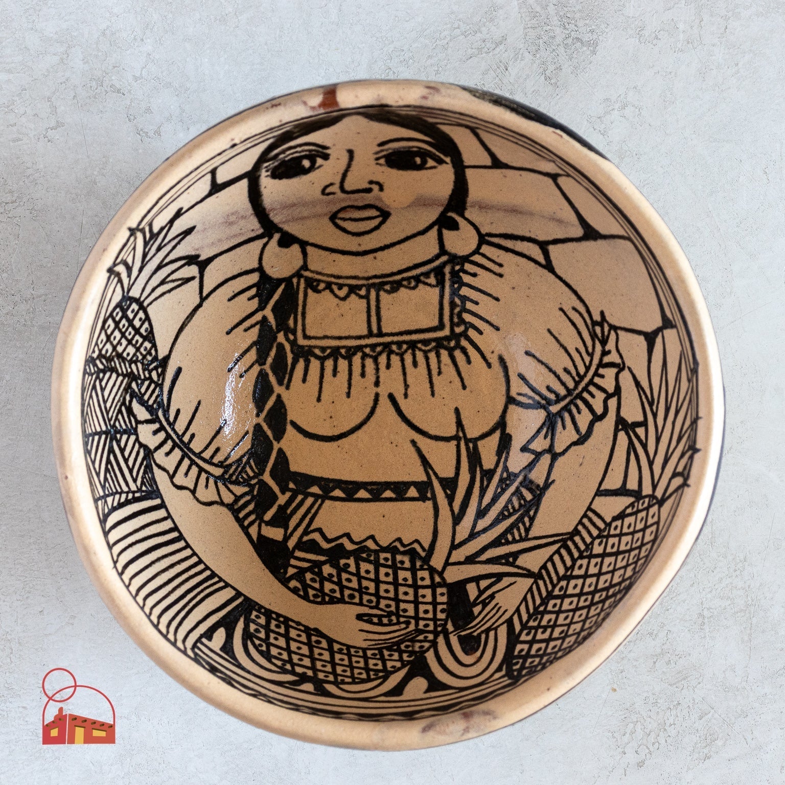 Handcrafted Mexican Ceramic Bowl by Angelica Morales Gamez – Bold, Traditional Artwork - Homekeep Studio