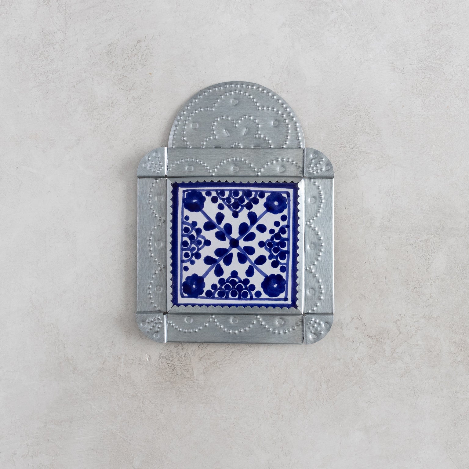 Jardín Cobalto – Framed Talavera Tile - Homekeep Studio