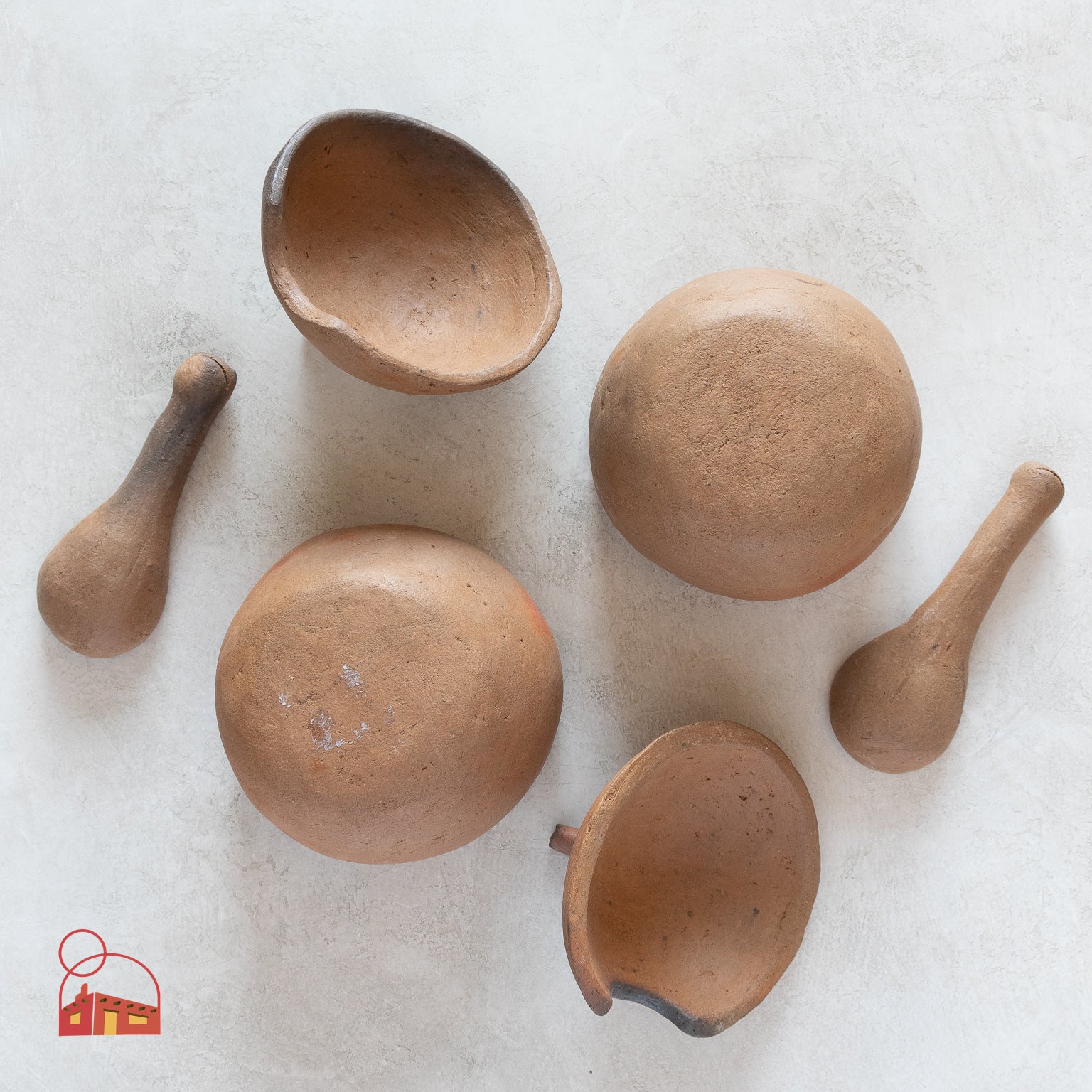 Mexican Clay Apple Dish with Spoon - Homekeep Studio