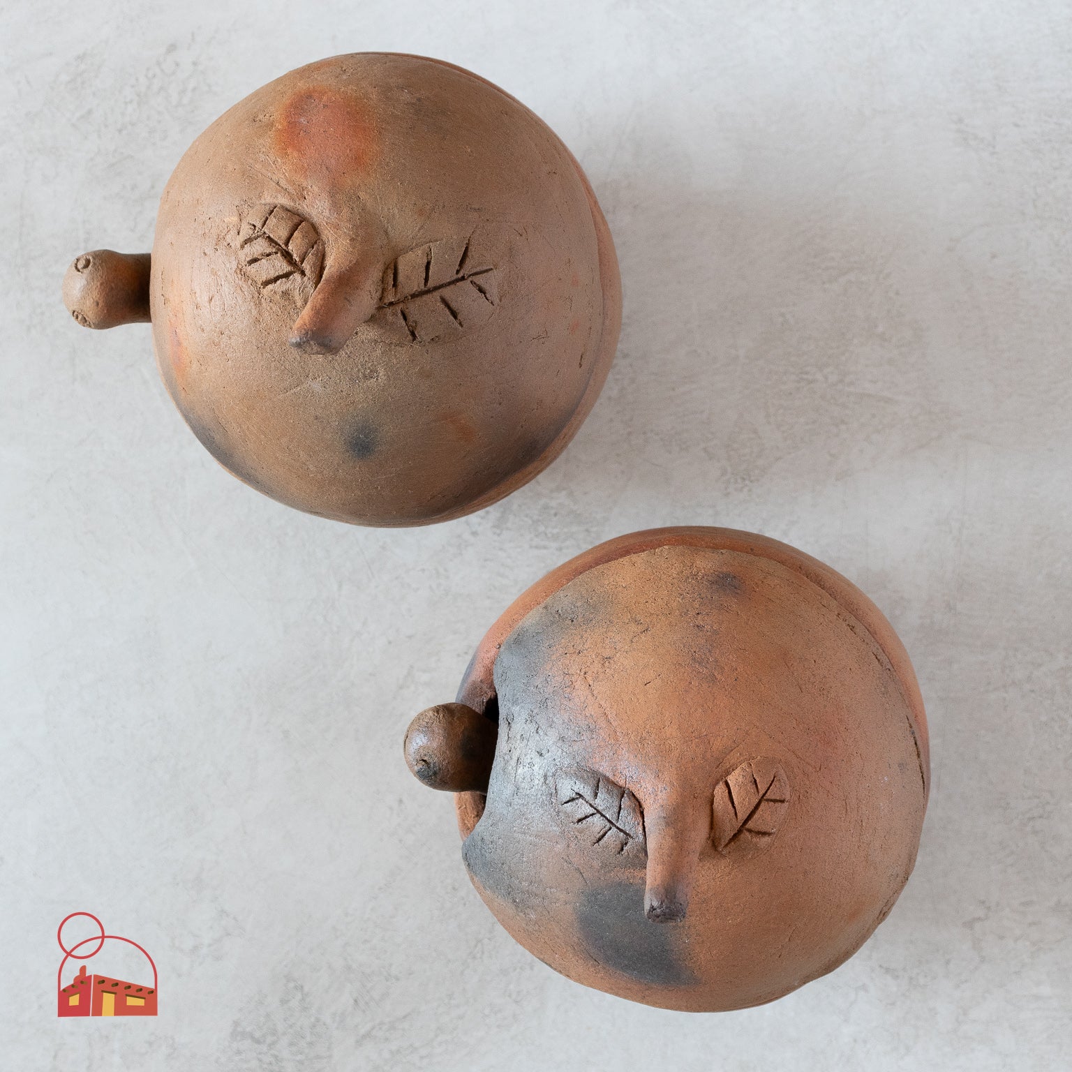 Mexican Clay Apple Dish with Spoon - Homekeep Studio