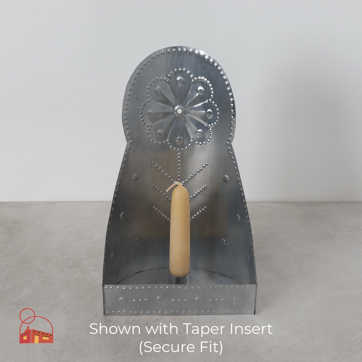 Rosette Bloom Candleholder (Tall Handcrafted Metal Candleholder with Interchangeable Inserts) - Homekeep Studio