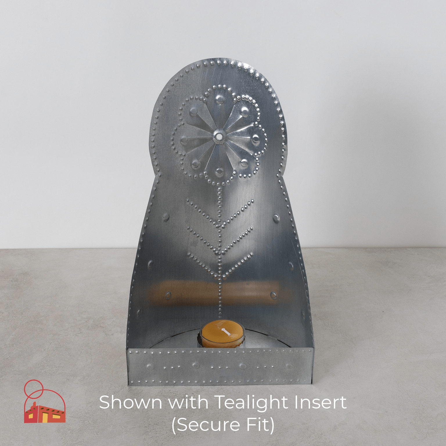 Rosette Bloom Candleholder (Tall Handcrafted Metal Candleholder with Interchangeable Inserts) - Homekeep Studio