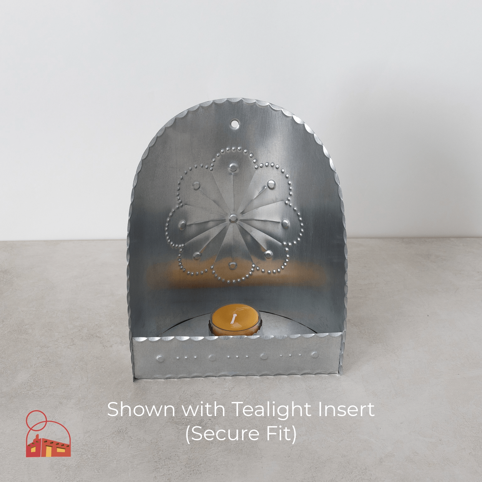 Rosette Curved Candleholder (Small Handcrafted Metal Candleholder with Interchangeable Inserts) - Homekeep Studio