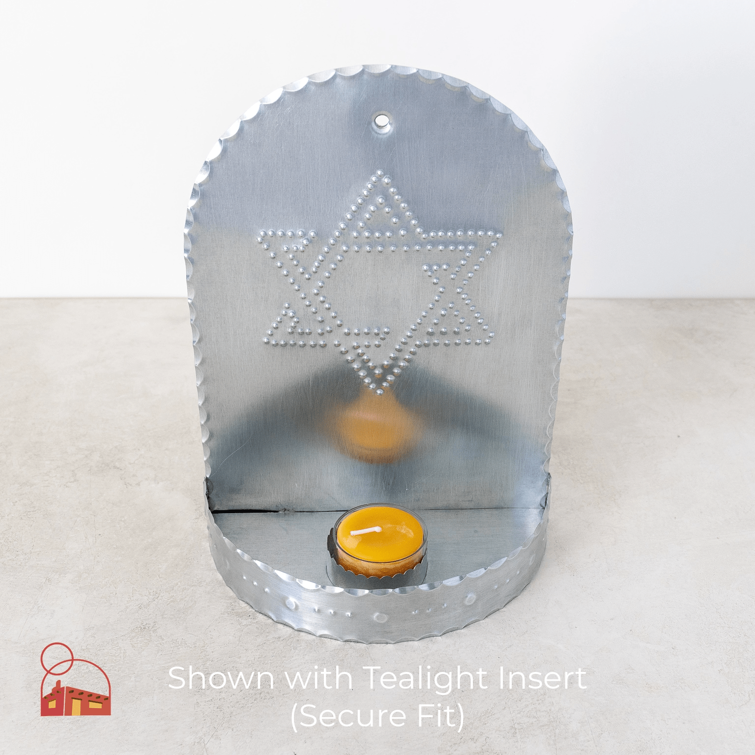 Star of David Arch Candleholder (Handcrafted Metal Candleholder with Interchangeable Inserts) - Homekeep Studio