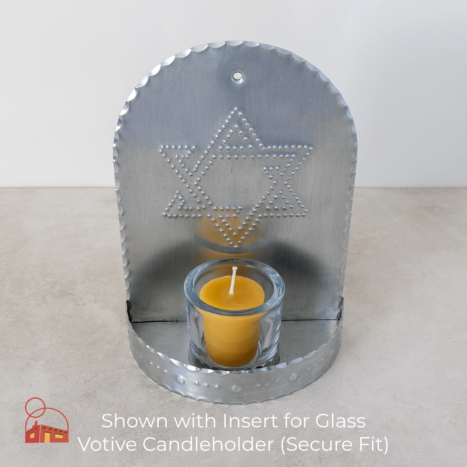 Star of David Arch Candleholder (Handcrafted Metal Candleholder with Interchangeable Inserts) - Homekeep Studio