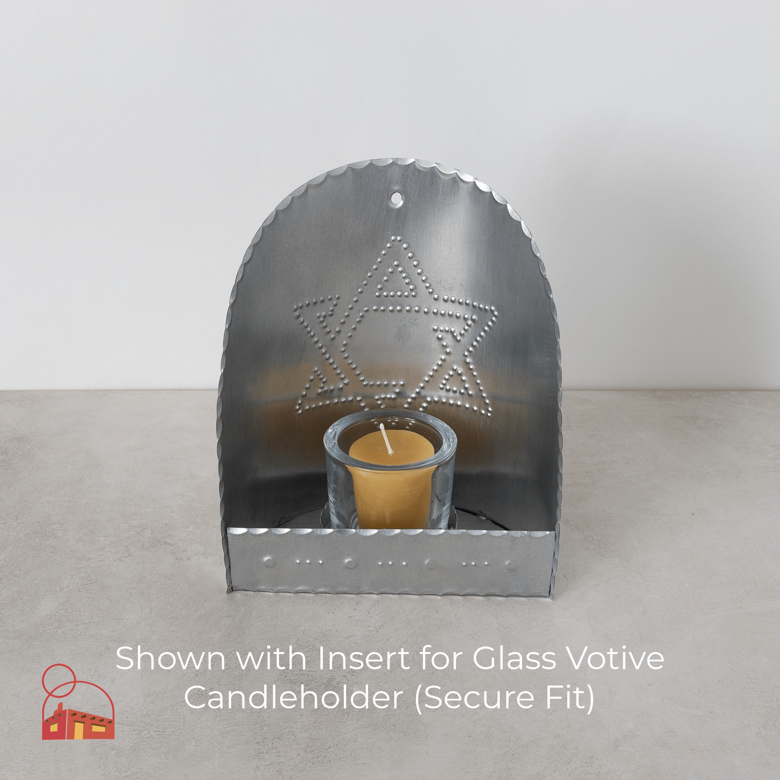 Star of David Curved Candleholder (Small Handcrafted Metal Candleholder with Interchangeable Inserts) - Homekeep Studio