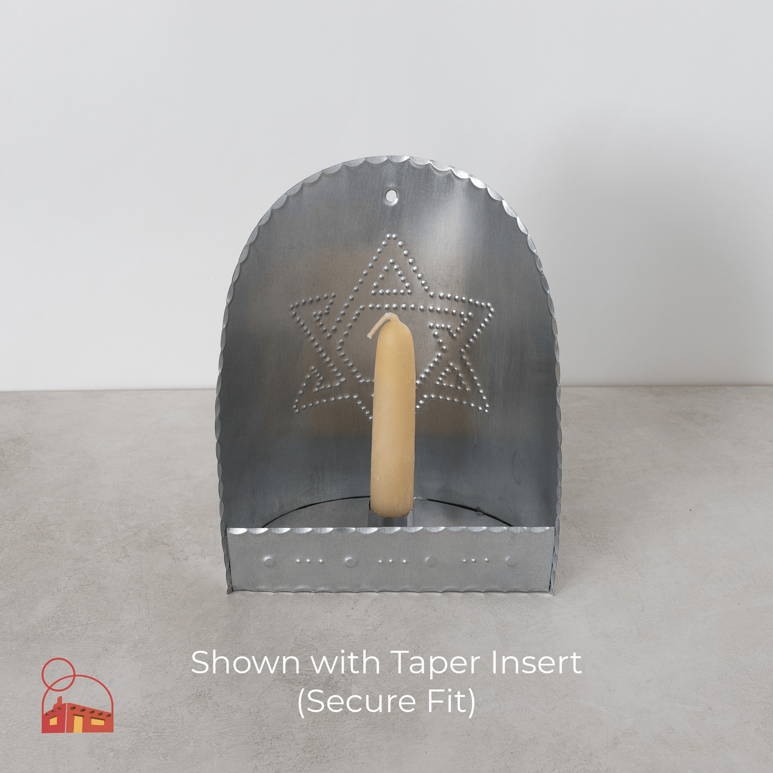 Star of David Curved Candleholder (Small Handcrafted Metal Candleholder with Interchangeable Inserts) - Homekeep Studio