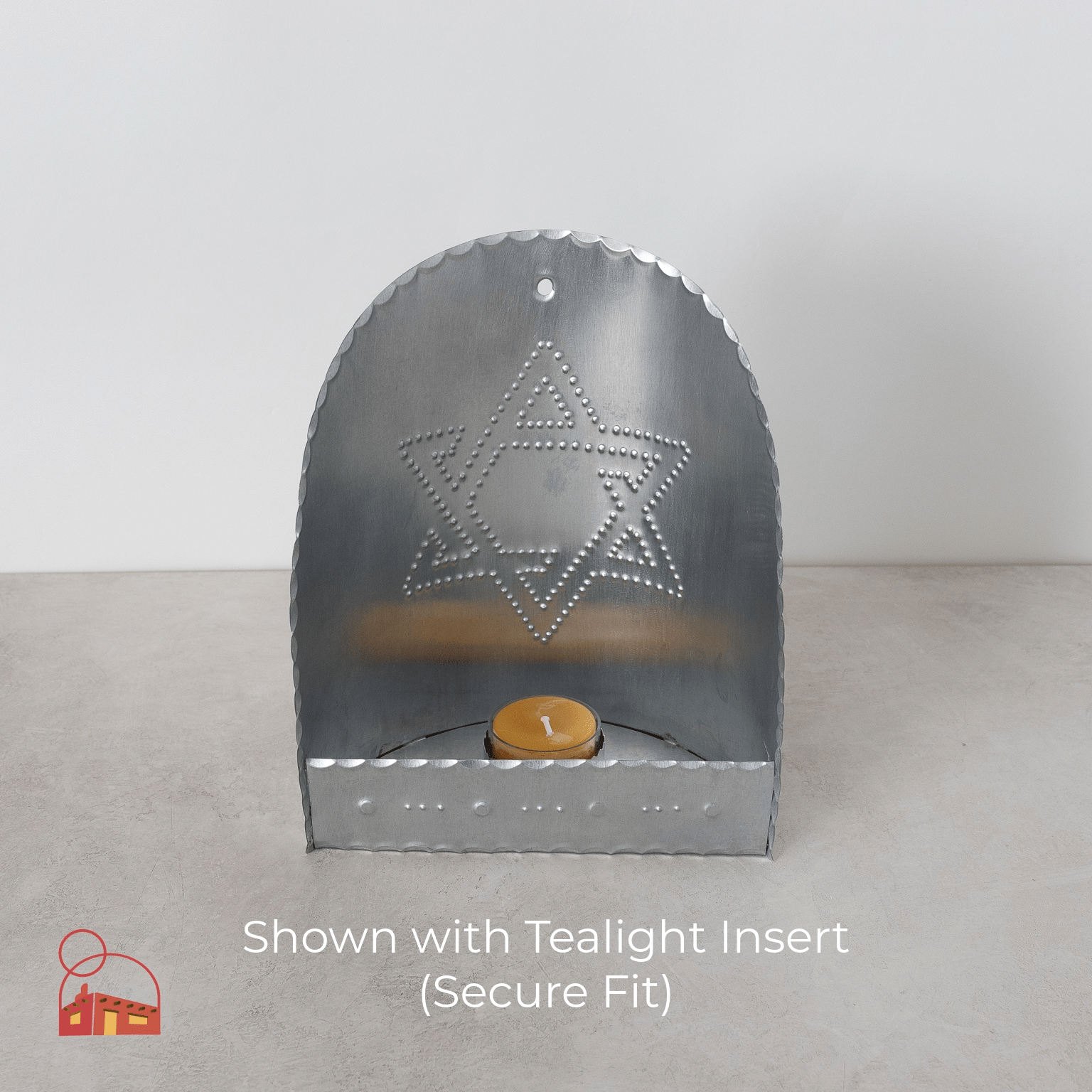 Star of David Curved Candleholder (Small Handcrafted Metal Candleholder with Interchangeable Inserts) - Homekeep Studio