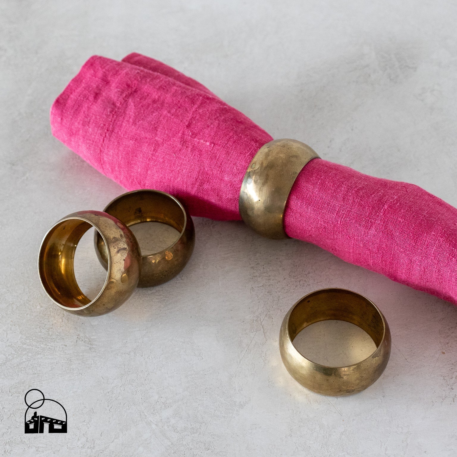 Vintage Brass Napkin Rings - Set of 4 - Homekeep Studio