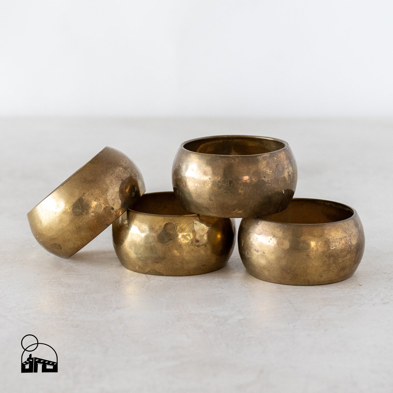 Vintage Brass Napkin Rings - Set of 4 - Homekeep Studio
