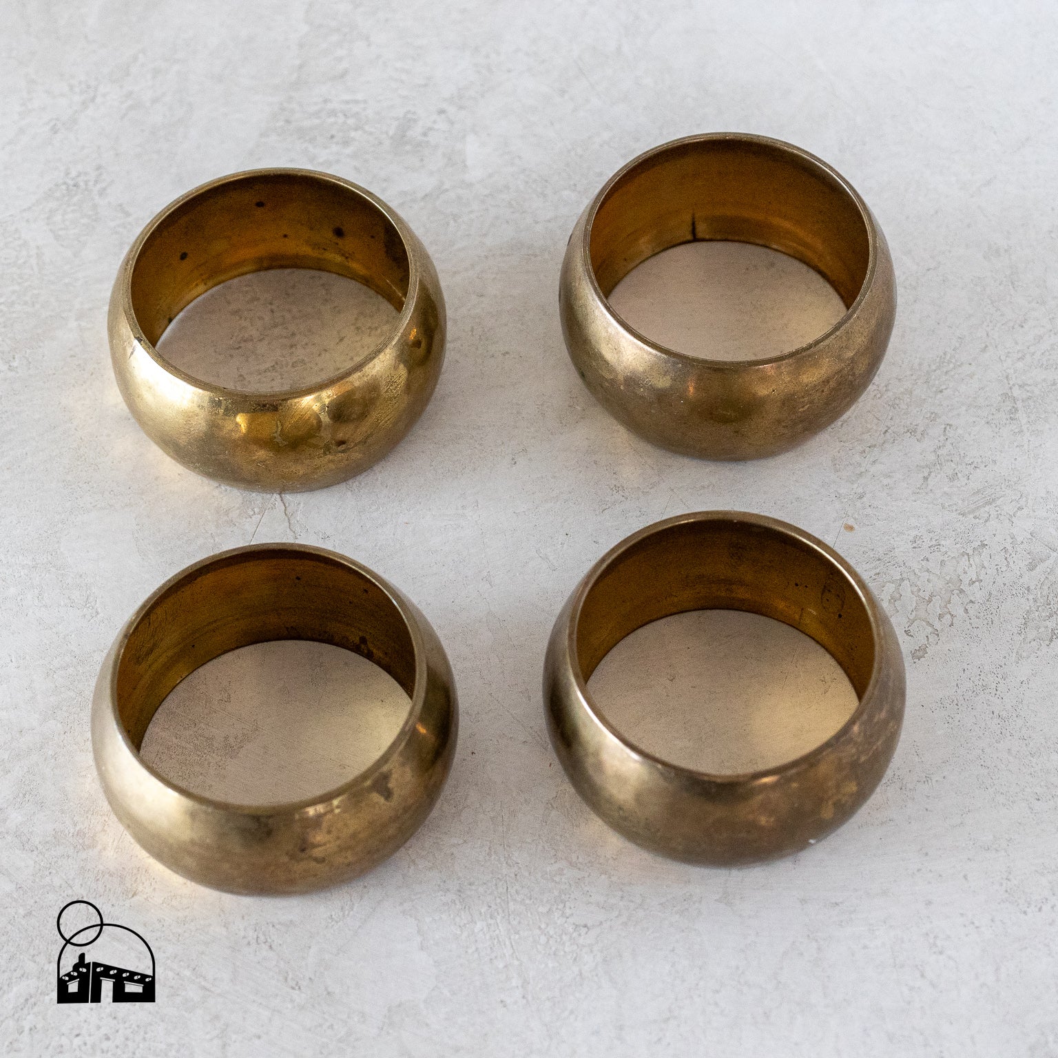 Vintage Brass Napkin Rings - Set of 4 - Homekeep Studio